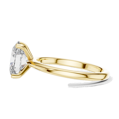 2 CT Lab Diamond Oval Solitaire Ring for Women | VVS-VS EF Clarity | 18KT, 14KT, 10KT Gold & 925 Silver | Rose, Yellow, White Gold & Moissanite Options