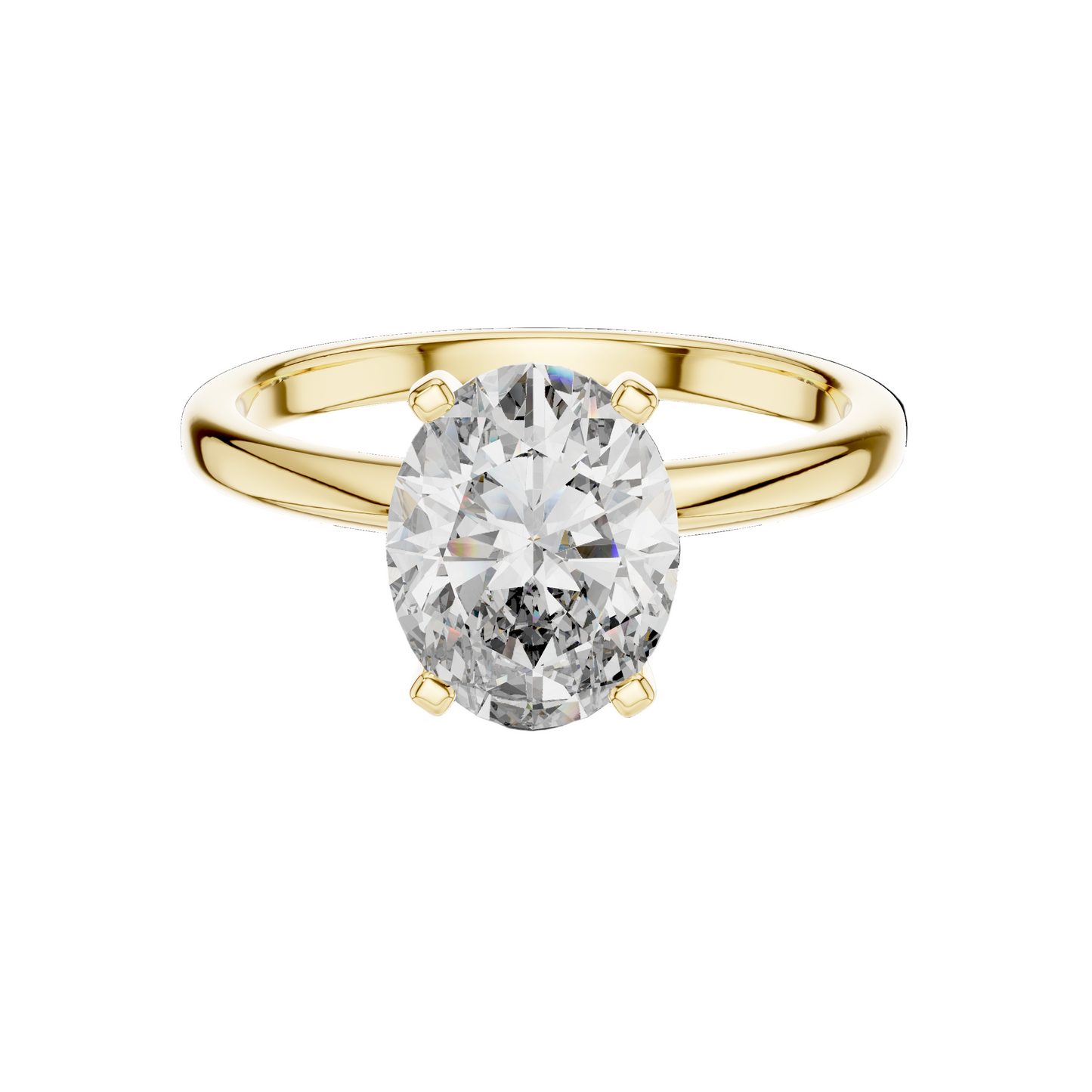 2 CT Lab Diamond Oval Solitaire Ring for Women | VVS-VS EF Clarity | 18KT, 14KT, 10KT Gold & 925 Silver | Rose, Yellow, White Gold & Moissanite Options