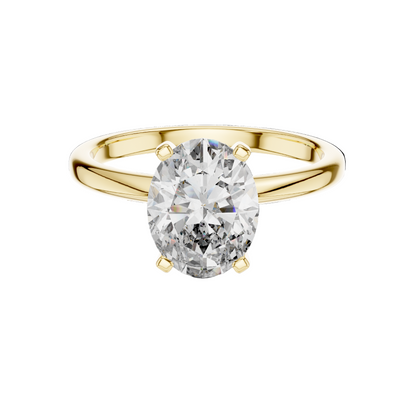 2 CT Lab Diamond Oval Solitaire Ring for Women | VVS-VS EF Clarity | 18KT, 14KT, 10KT Gold & 925 Silver | Rose, Yellow, White Gold & Moissanite Options