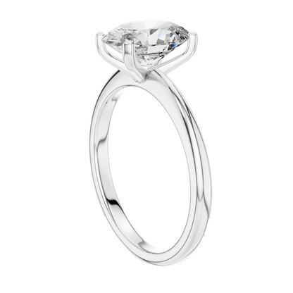 2 CT Lab Diamond Oval Solitaire Ring for Women | VVS-VS EF Clarity | 18KT, 14KT, 10KT Gold & 925 Silver | Rose, Yellow, White Gold & Moissanite Options
