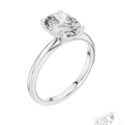 2 CT Lab Diamond Oval Solitaire Ring for Women | VVS-VS EF Clarity | 18KT, 14KT, 10KT Gold & 925 Silver | Rose, Yellow, White Gold & Moissanite Options