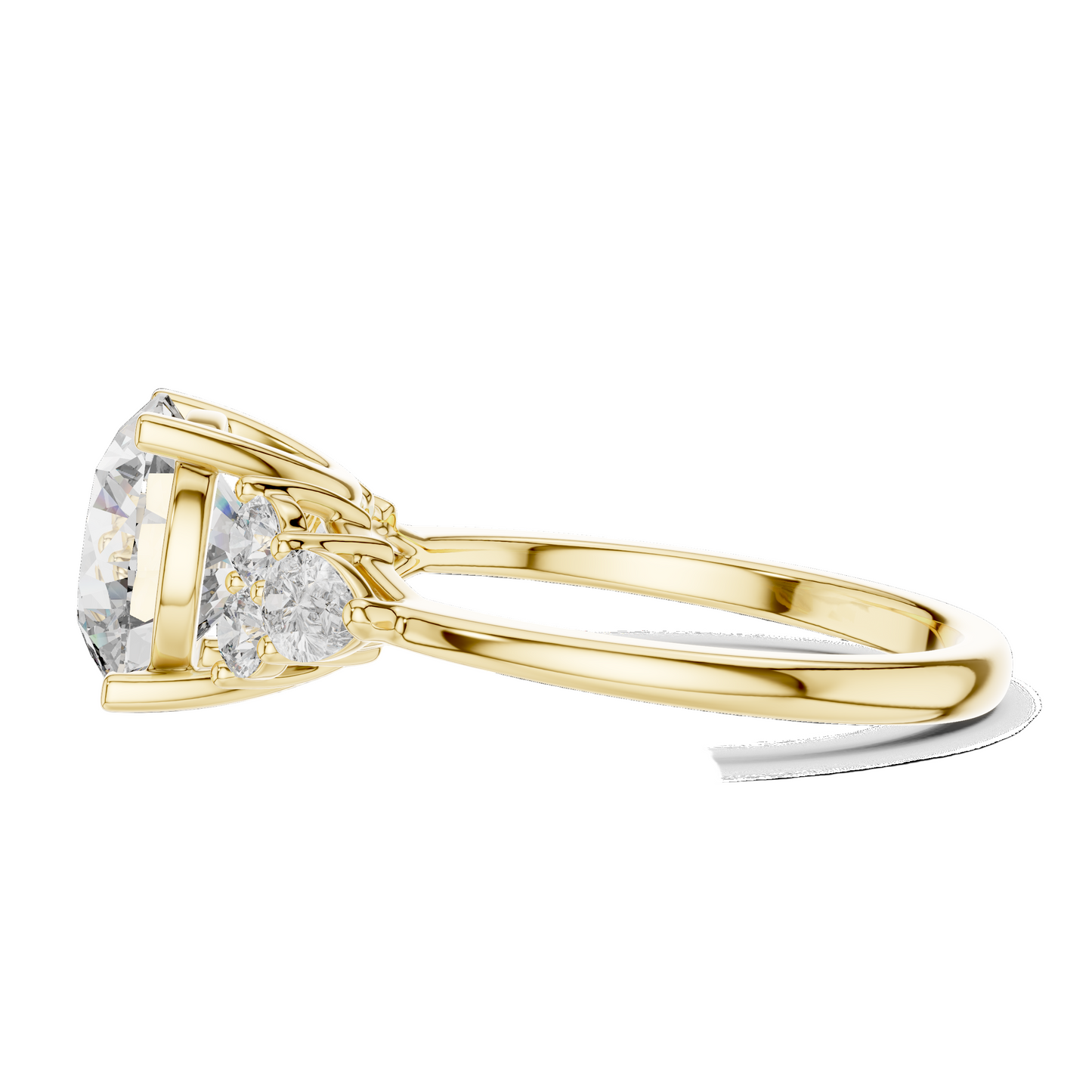 3.02 CT Lab Diamond Three-Stone Ring for Women | VVS-VS EF Clarity | 18KT, 14KT, 10KT Gold & 925 Silver | Rose, Yellow, White Gold & Moissanite Options