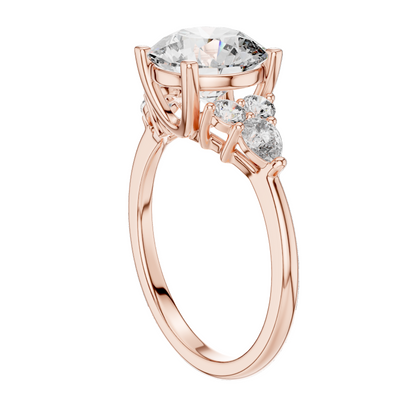 3.02 CT Lab Diamond Three-Stone Ring for Women | VVS-VS EF Clarity | 18KT, 14KT, 10KT Gold & 925 Silver | Rose, Yellow, White Gold & Moissanite Options