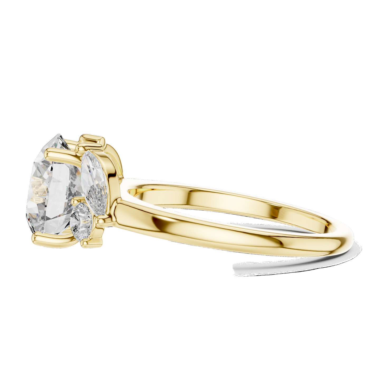 3.88 CT Lab Diamond Three-Stone Ring for Women | VVS-VS EF Clarity | 18KT, 14KT, 10KT Gold & 925 Silver | Rose, Yellow, White Gold & Moissanite Options