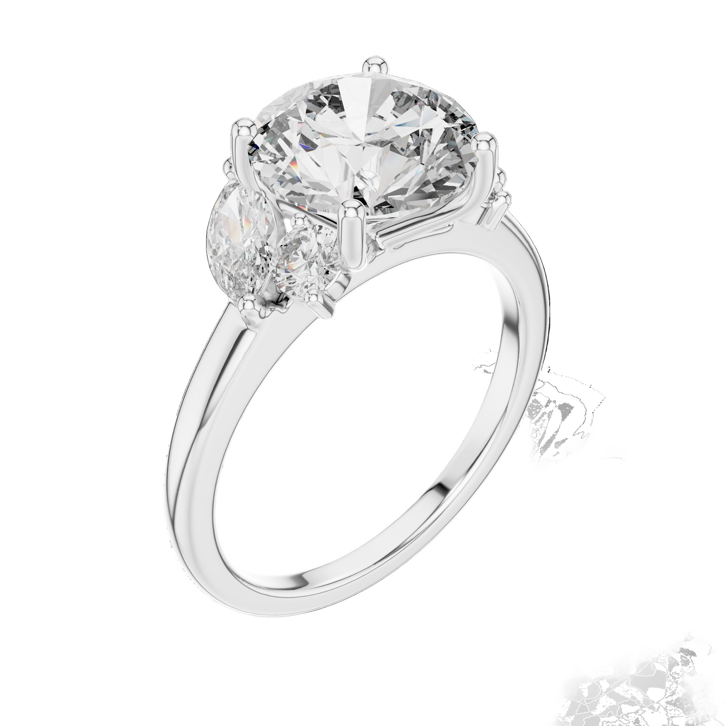 3.88 CT Lab Diamond Three-Stone Ring for Women | VVS-VS EF Clarity | 18KT, 14KT, 10KT Gold & 925 Silver | Rose, Yellow, White Gold & Moissanite Options