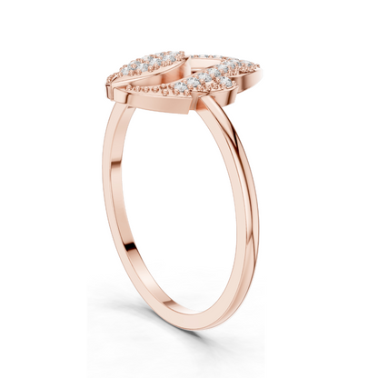 Elegant Lab-Created Diamond Ring for Women | VVS-VS EF CVD Diamonds | 18KT, 14KT, 10KT Gold & 925 Silver | Rose, Yellow, White Gold & Moissanite Options | 0.14 ct Total Diamond Weight
