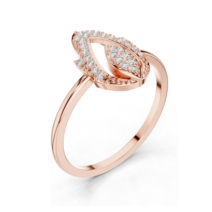 Elegant Lab-Created Diamond Ring for Women | VVS-VS EF CVD Diamonds | 18KT, 14KT, 10KT Gold & 925 Silver | Rose, Yellow, White Gold & Moissanite Options | 0.14 ct Total Diamond Weight