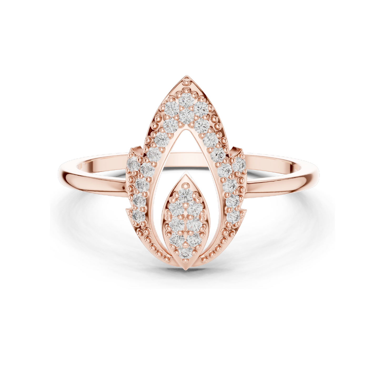 Elegant Lab-Created Diamond Ring for Women | VVS-VS EF CVD Diamonds | 18KT, 14KT, 10KT Gold & 925 Silver | Rose, Yellow, White Gold & Moissanite Options | 0.14 ct Total Diamond Weight