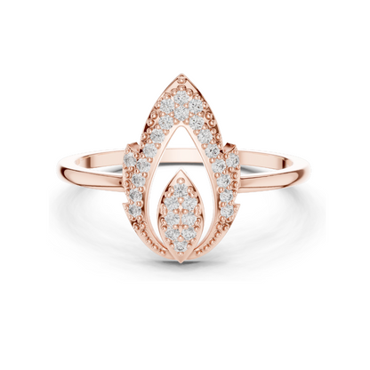 Elegant Lab-Created Diamond Ring for Women | VVS-VS EF CVD Diamonds | 18KT, 14KT, 10KT Gold & 925 Silver | Rose, Yellow, White Gold & Moissanite Options | 0.14 ct Total Diamond Weight
