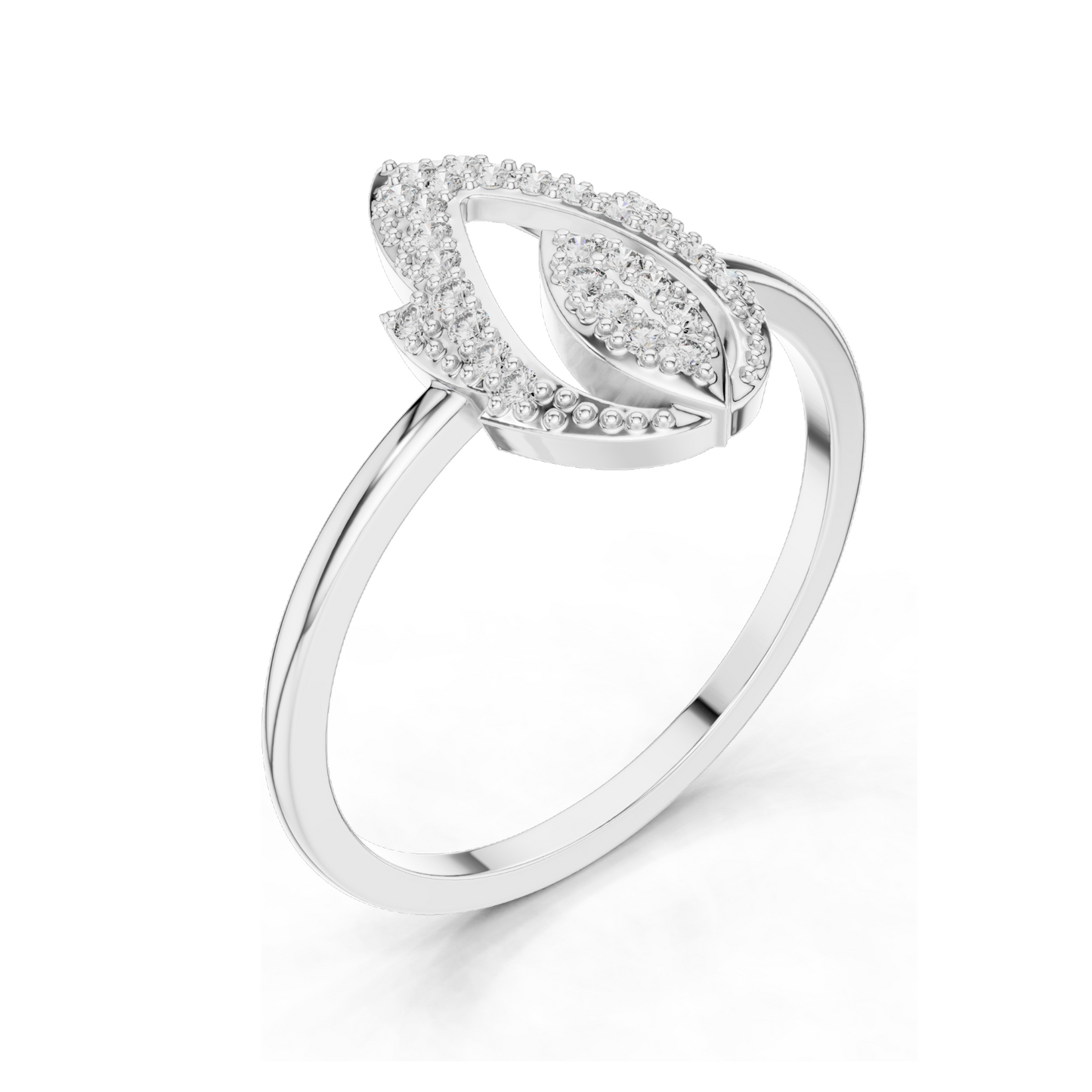 Elegant Lab-Created Diamond Ring for Women | VVS-VS EF CVD Diamonds | 18KT, 14KT, 10KT Gold & 925 Silver | Rose, Yellow, White Gold & Moissanite Options | 0.14 ct Total Diamond Weight