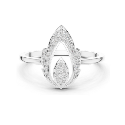 Elegant Lab-Created Diamond Ring for Women | VVS-VS EF CVD Diamonds | 18KT, 14KT, 10KT Gold & 925 Silver | Rose, Yellow, White Gold & Moissanite Options | 0.14 ct Total Diamond Weight
