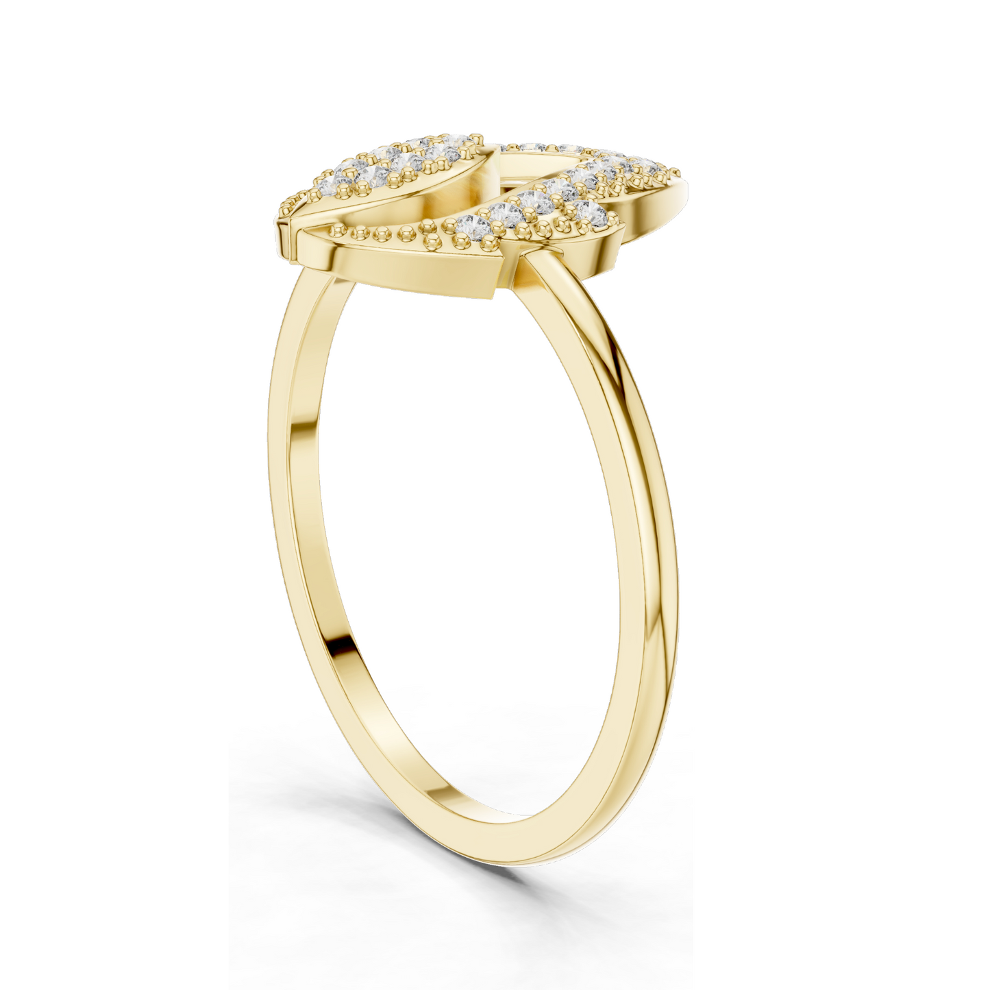 Elegant Lab-Created Diamond Ring for Women | VVS-VS EF CVD Diamonds | 18KT, 14KT, 10KT Gold & 925 Silver | Rose, Yellow, White Gold & Moissanite Options | 0.14 ct Total Diamond Weight