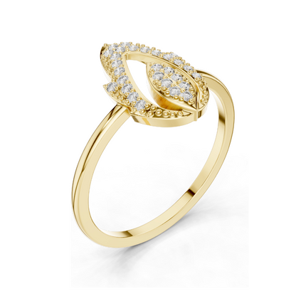 Elegant Lab-Created Diamond Ring for Women | VVS-VS EF CVD Diamonds | 18KT, 14KT, 10KT Gold & 925 Silver | Rose, Yellow, White Gold & Moissanite Options | 0.14 ct Total Diamond Weight