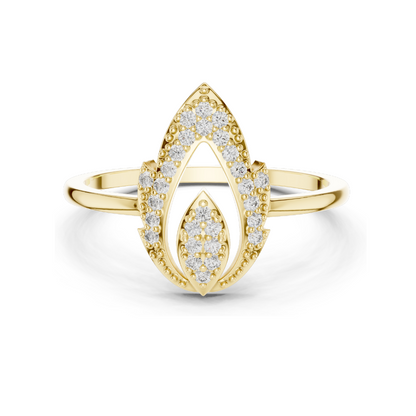 Elegant Lab-Created Diamond Ring for Women | VVS-VS EF CVD Diamonds | 18KT, 14KT, 10KT Gold & 925 Silver | Rose, Yellow, White Gold & Moissanite Options | 0.14 ct Total Diamond Weight