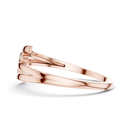 Elegant 18KT Gold Lab Diamond Ring for Women | Available in Yellow, Rose, White Gold & Silver | Modern Swirl Design with Lab Diamonds & Moissanite Options