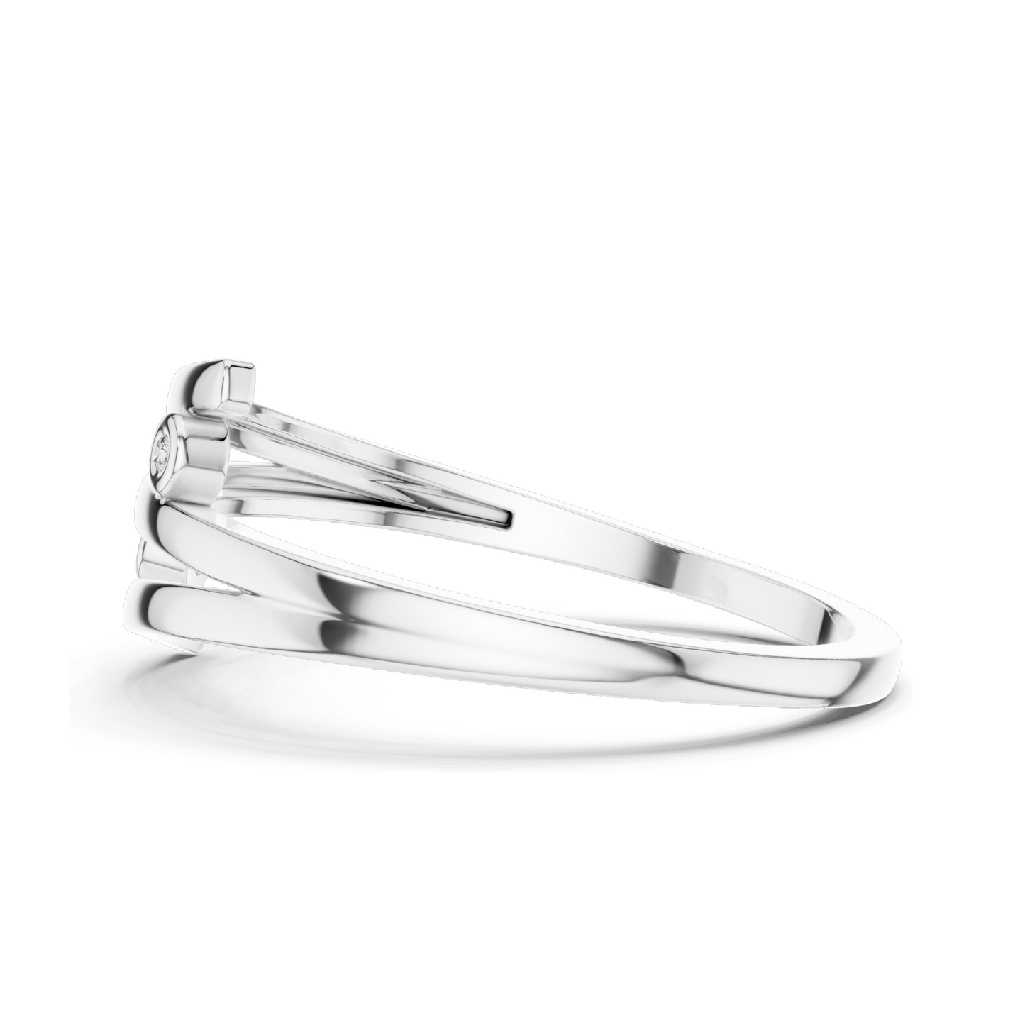 Elegant 18KT Gold Lab Diamond Ring for Women | Available in Yellow, Rose, White Gold & Silver | Modern Swirl Design with Lab Diamonds & Moissanite Options