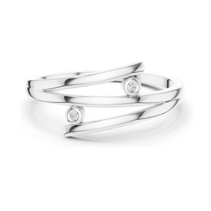 Elegant 18KT Gold Lab Diamond Ring for Women | Available in Yellow, Rose, White Gold & Silver | Modern Swirl Design with Lab Diamonds & Moissanite Options