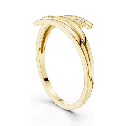 Elegant 18KT Gold Lab Diamond Ring for Women | Available in Yellow, Rose, White Gold & Silver | Modern Swirl Design with Lab Diamonds & Moissanite Options