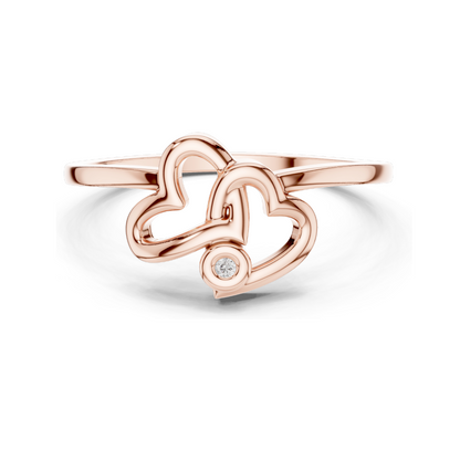 Elegant Lab Diamond Heart Ring for Women | 18KT, 14KT, 10KT Gold & 925 Silver | VVS-VS Clarity, Moissanite & Diamond Options | Available in Rose, Yellow, White Gold