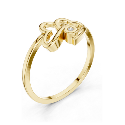 Elegant Lab Diamond Heart Ring for Women | 18KT, 14KT, 10KT Gold & 925 Silver | VVS-VS Clarity, Moissanite & Diamond Options | Available in Rose, Yellow, White Gold