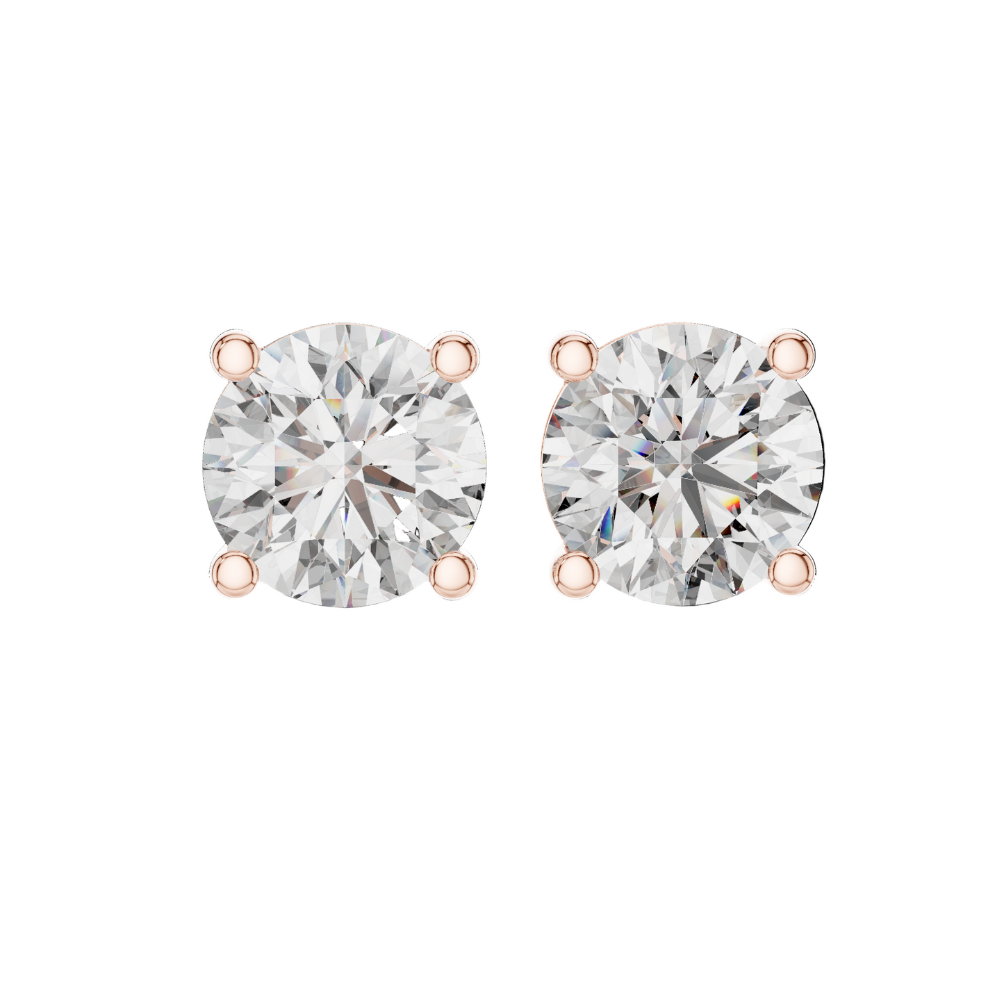 4 CT Lab Grown Diamond Stud Earrings | VVS-VS EF Clarity | 18KT, 14KT, 10KT Gold & 925 Silver | Rose, Yellow, White Gold & Moissanite Options