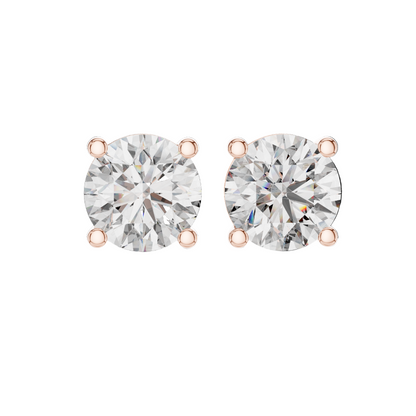 4 CT Lab Grown Diamond Stud Earrings | VVS-VS EF Clarity | 18KT, 14KT, 10KT Gold & 925 Silver | Rose, Yellow, White Gold & Moissanite Options