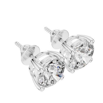 4 CT Lab Grown Diamond Stud Earrings | VVS-VS EF Clarity | 18KT, 14KT, 10KT Gold & 925 Silver | Rose, Yellow, White Gold & Moissanite Options