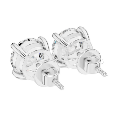 4 CT Lab Grown Diamond Stud Earrings | VVS-VS EF Clarity | 18KT, 14KT, 10KT Gold & 925 Silver | Rose, Yellow, White Gold & Moissanite Options