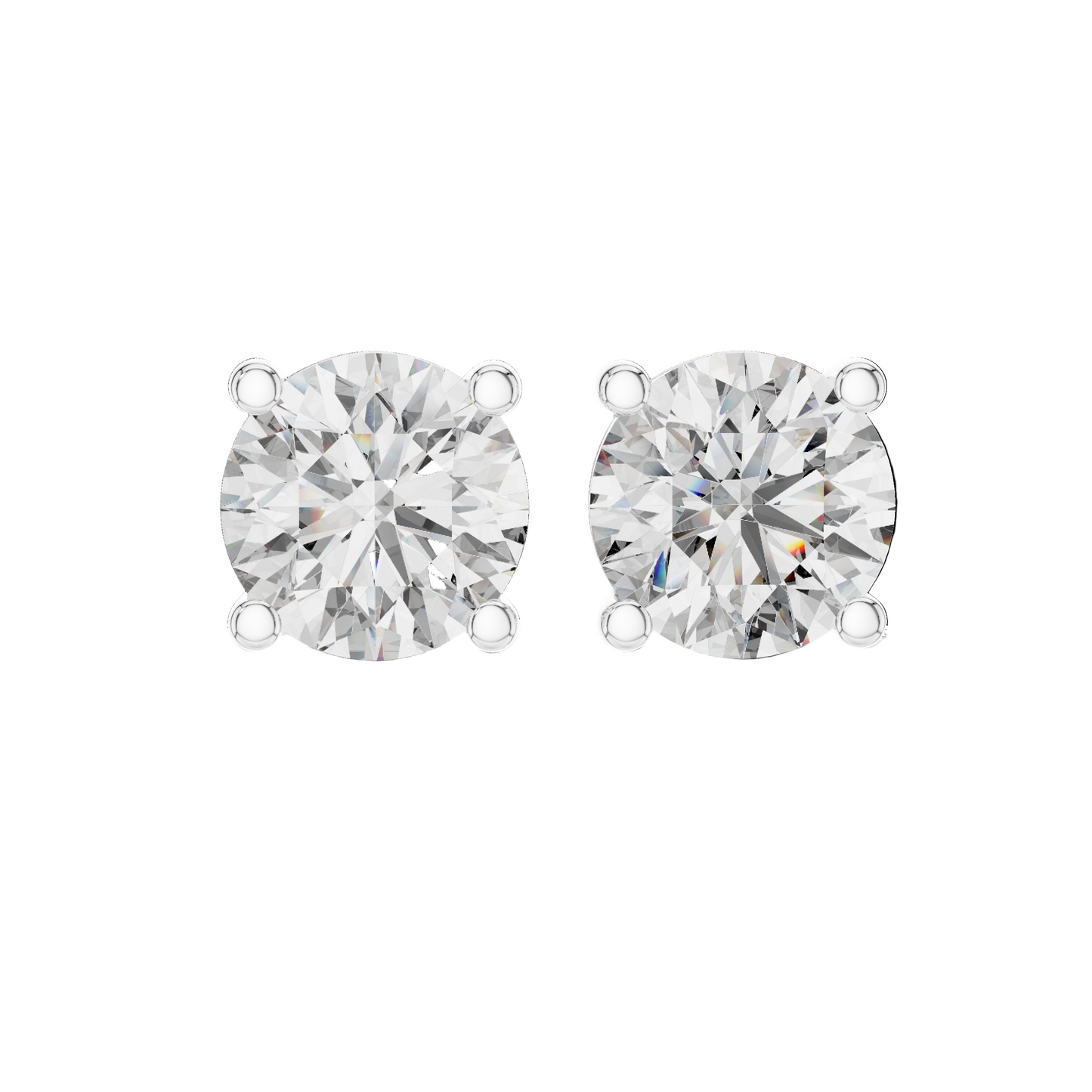 4 CT Lab Grown Diamond Stud Earrings | VVS-VS EF Clarity | 18KT, 14KT, 10KT Gold & 925 Silver | Rose, Yellow, White Gold & Moissanite Options