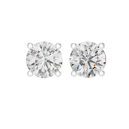 4 CT Lab Grown Diamond Stud Earrings | VVS-VS EF Clarity | 18KT, 14KT, 10KT Gold & 925 Silver | Rose, Yellow, White Gold & Moissanite Options