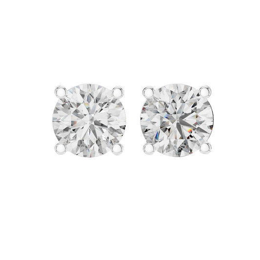 4 CT Lab Grown Diamond Stud Earrings | VVS-VS EF Clarity | 18KT, 14KT, 10KT Gold & 925 Silver | Rose, Yellow, White Gold & Moissanite Options
