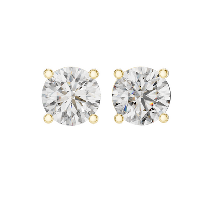 4 CT Lab Grown Diamond Stud Earrings | VVS-VS EF Clarity | 18KT, 14KT, 10KT Gold & 925 Silver | Rose, Yellow, White Gold & Moissanite Options
