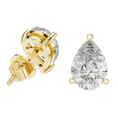 3.5 CT VVS-VS EF CVD Diamond Teardrop Earrings | 18KT, 14KT, 10KT Gold & 925 Silver | Lab Grown Diamonds, Rose, Yellow, White Gold Options