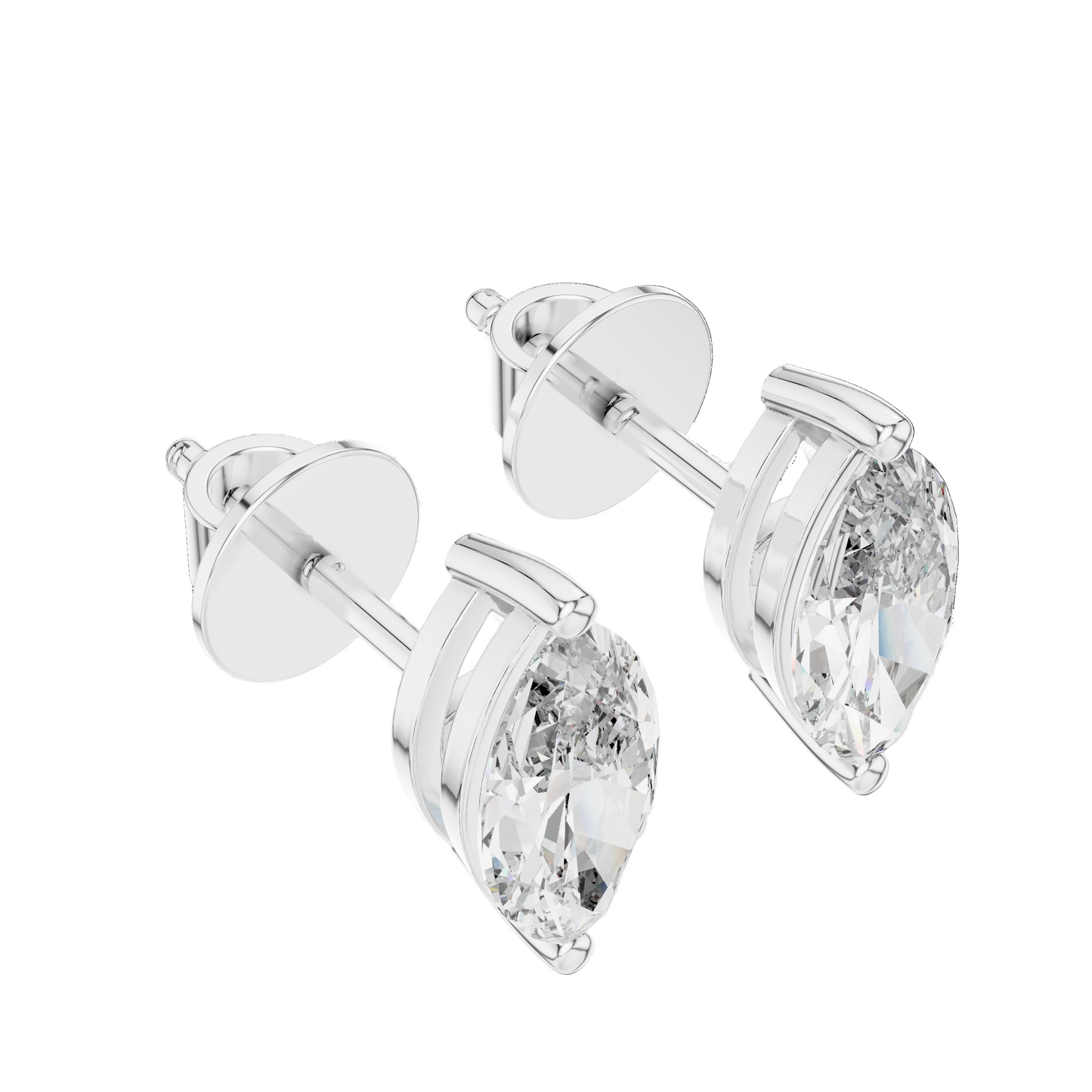1.5 CT Lab-Grown Marquise Diamond Stud Earrings | VVS-VS EF Clarity | 18K, 14K, 10K Gold & 925 Silver | Rose, Yellow, White Gold & Moissanite Options