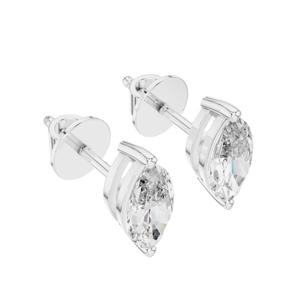 1.5 CT Lab-Grown Marquise Diamond Stud Earrings | VVS-VS EF Clarity | 18K, 14K, 10K Gold & 925 Silver | Rose, Yellow, White Gold & Moissanite Options