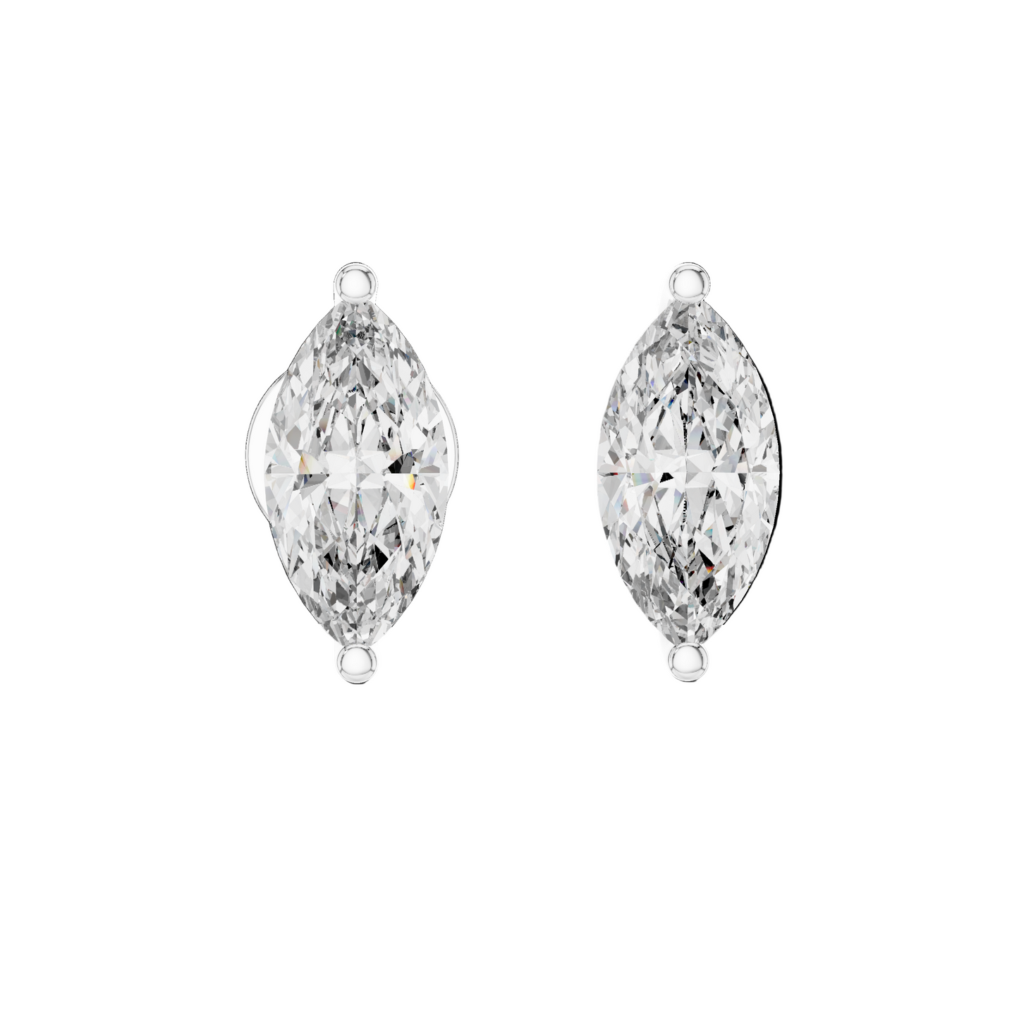 1.5 CT Lab-Grown Marquise Diamond Stud Earrings | VVS-VS EF Clarity | 18K, 14K, 10K Gold & 925 Silver | Rose, Yellow, White Gold & Moissanite Options