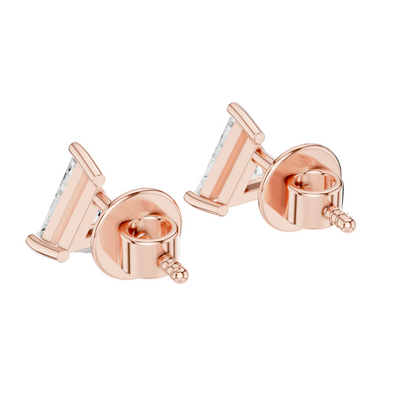 1.3 CT Triangular Lab-Grown Diamond Earrings | VVS-VS EF Clarity | 18KT, 14KT, 10KT Gold & 925 Silver | Rose, Yellow, White Gold & Moissanite Options