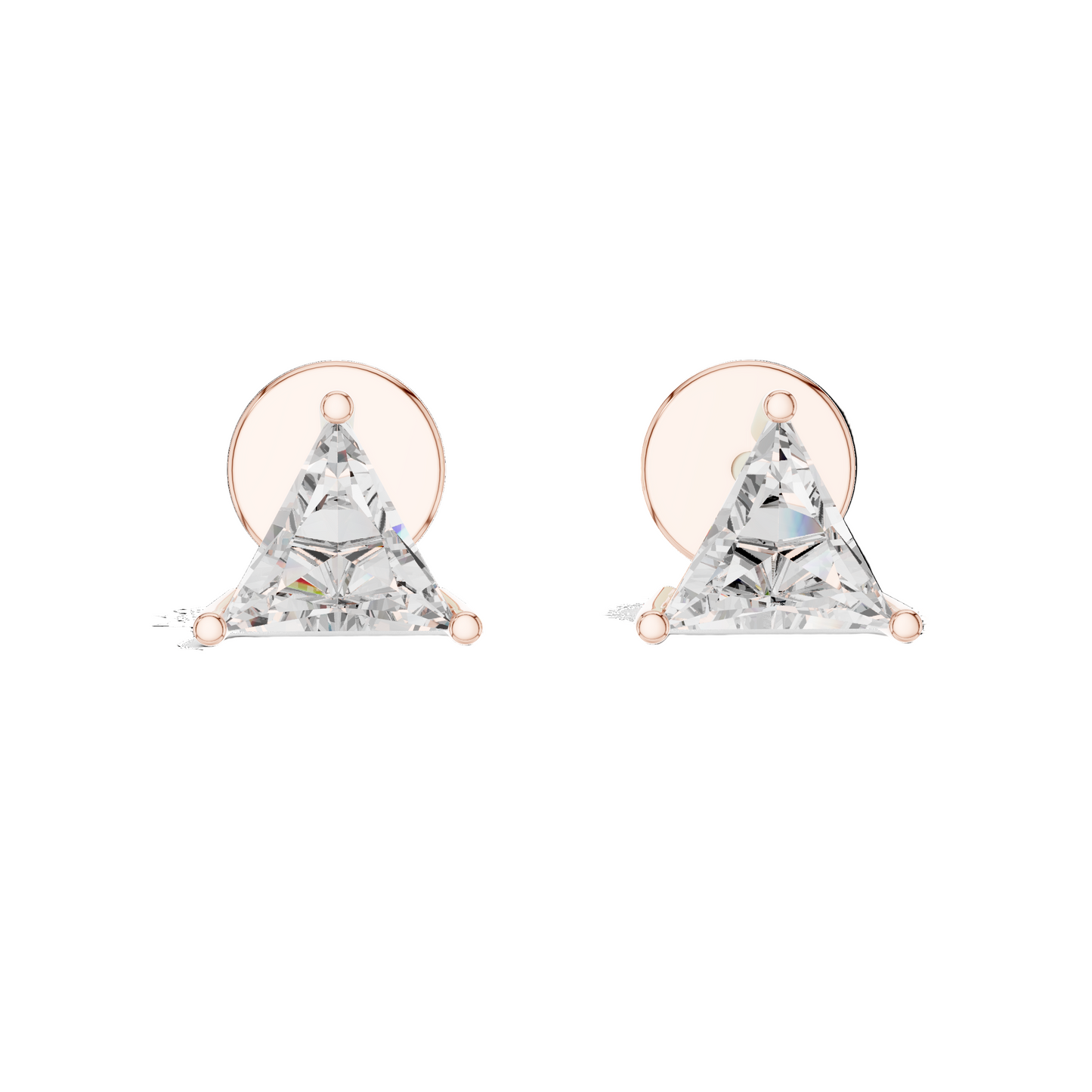 1.3 CT Triangular Lab-Grown Diamond Earrings | VVS-VS EF Clarity | 18KT, 14KT, 10KT Gold & 925 Silver | Rose, Yellow, White Gold & Moissanite Options