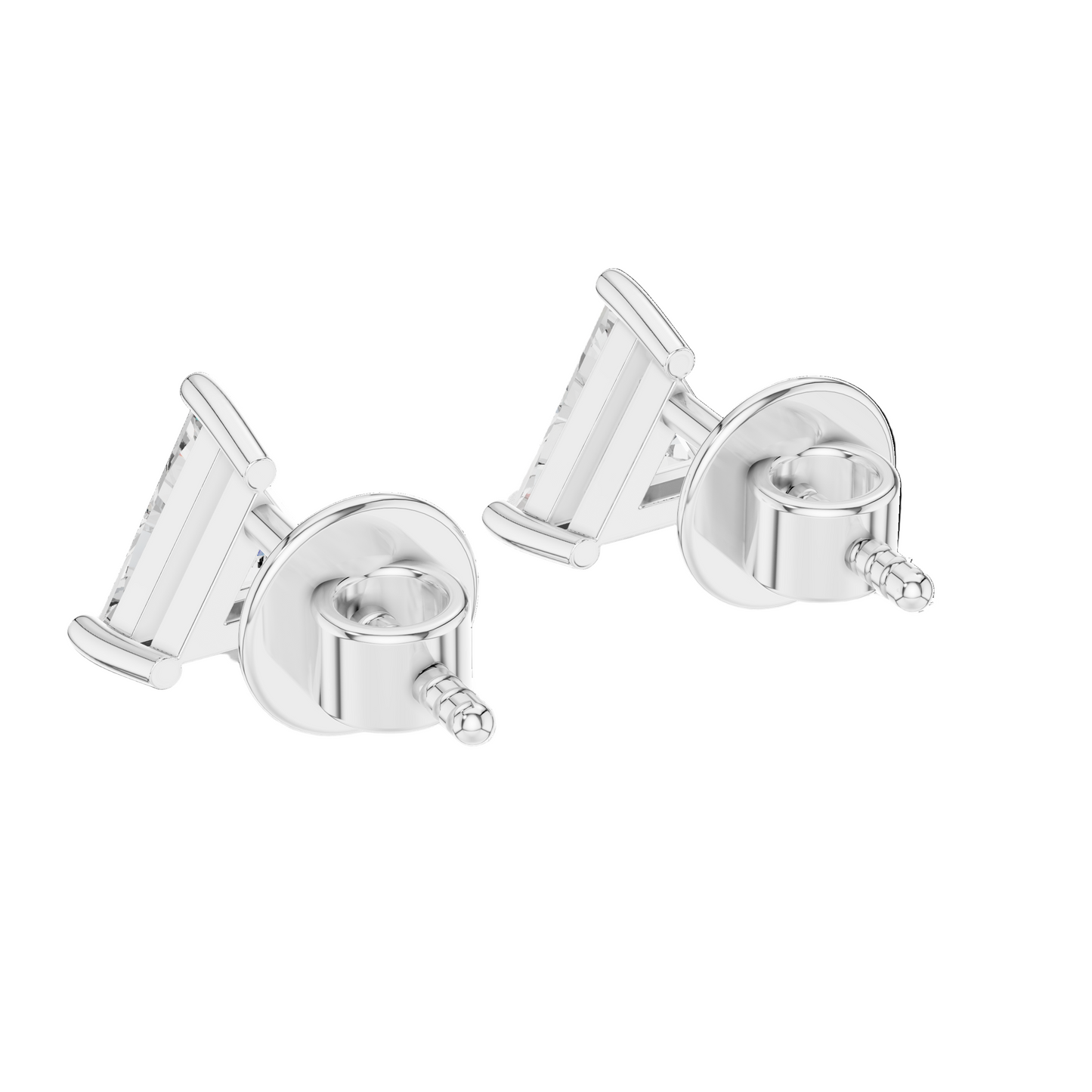 1.3 CT Triangular Lab-Grown Diamond Earrings | VVS-VS EF Clarity | 18KT, 14KT, 10KT Gold & 925 Silver | Rose, Yellow, White Gold & Moissanite Options
