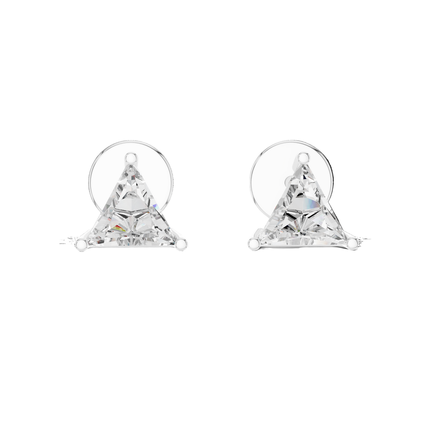 1.3 CT Triangular Lab-Grown Diamond Earrings | VVS-VS EF Clarity | 18KT, 14KT, 10KT Gold & 925 Silver | Rose, Yellow, White Gold & Moissanite Options