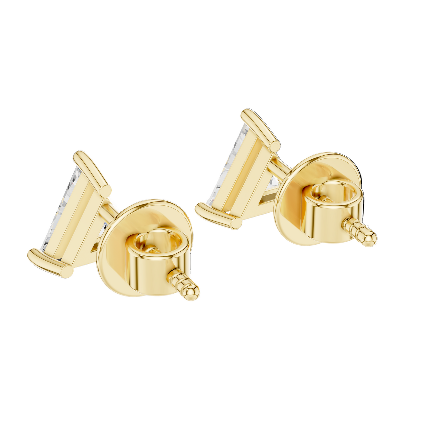 1.3 CT Triangular Lab-Grown Diamond Earrings | VVS-VS EF Clarity | 18KT, 14KT, 10KT Gold & 925 Silver | Rose, Yellow, White Gold & Moissanite Options