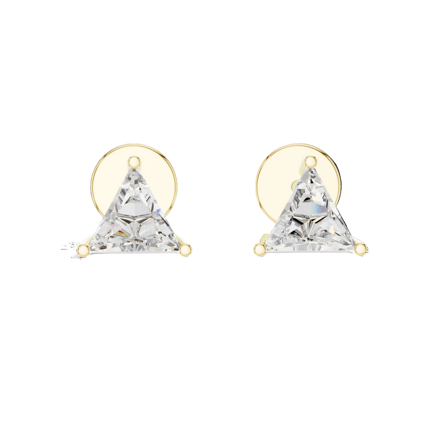 1.3 CT Triangular Lab-Grown Diamond Earrings | VVS-VS EF Clarity | 18KT, 14KT, 10KT Gold & 925 Silver | Rose, Yellow, White Gold & Moissanite Options