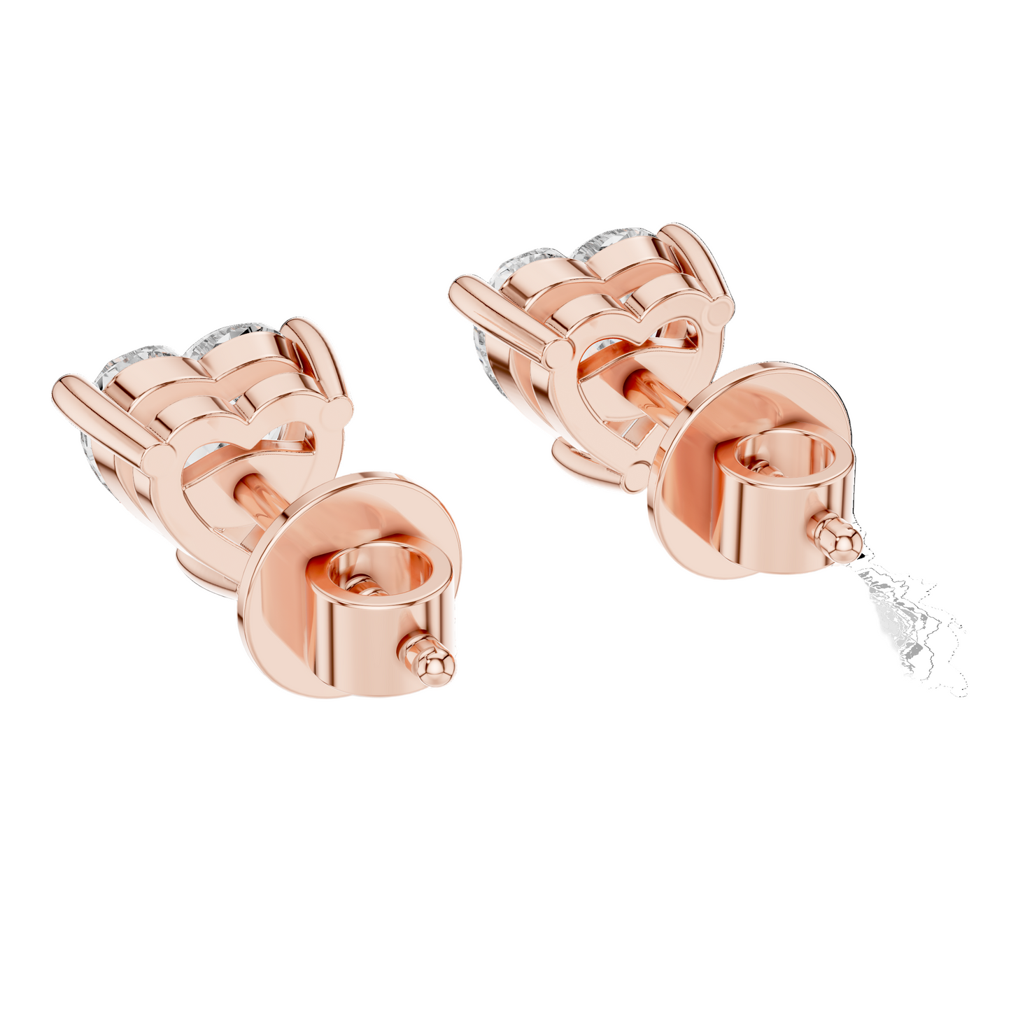 1.5 CT Heart-Shaped Lab Diamond Stud Earrings | VVS-VS EF Clarity | 18KT, 14KT, 10KT Gold & 925 Silver | Rose, Yellow, White Gold & Moissanite Options