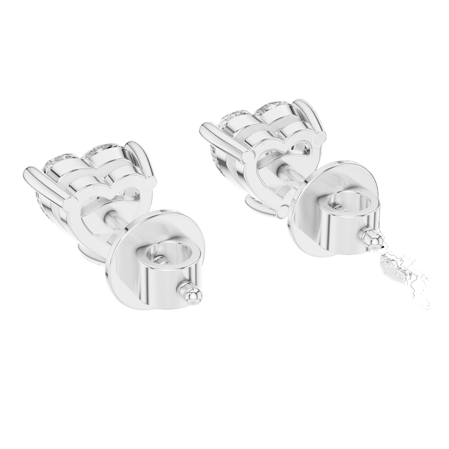 1.5 CT Heart-Shaped Lab Diamond Stud Earrings | VVS-VS EF Clarity | 18KT, 14KT, 10KT Gold & 925 Silver | Rose, Yellow, White Gold & Moissanite Options