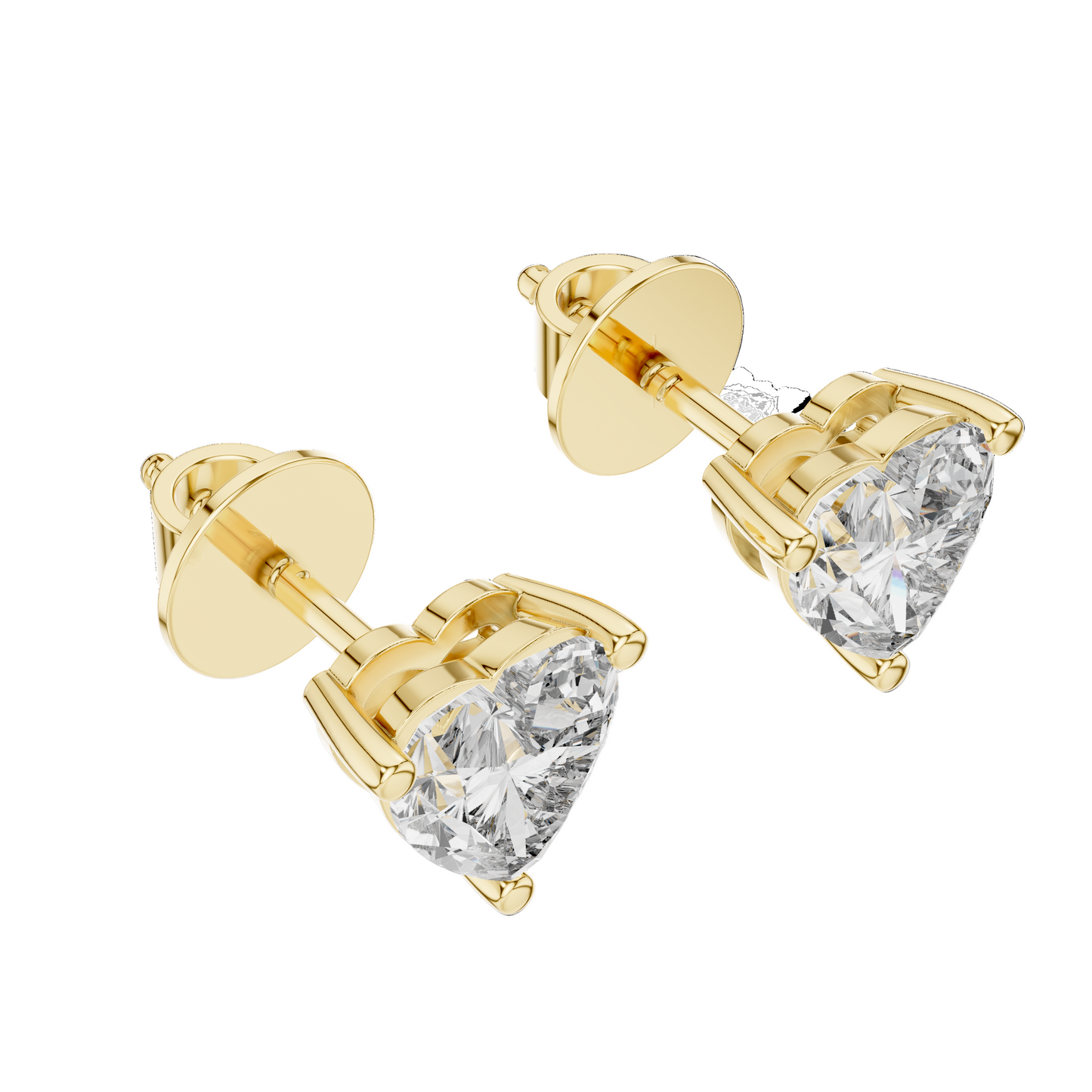 1.5 CT Heart-Shaped Lab Diamond Stud Earrings | VVS-VS EF Clarity | 18KT, 14KT, 10KT Gold & 925 Silver | Rose, Yellow, White Gold & Moissanite Options
