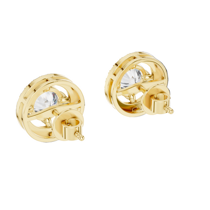 2.53 CT Lab Diamond Halo Stud Earrings | Round Brilliant Cut VVS-VS EF CVD | 18KT, 14KT, 10KT Gold & 925 Silver | Rose, Yellow, White Gold & Moissanite Options