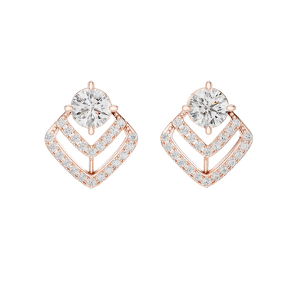 3.412 CT Lab-Cut VVS-VS EF Diamond Earrings | Round Brilliant Cut | 18KT, 14KT, 10KT Gold & 925 Silver | Moissanite, Rose, Yellow, White Gold Options
