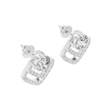 3.412 CT Lab-Cut VVS-VS EF Diamond Earrings | Round Brilliant Cut | 18KT, 14KT, 10KT Gold & 925 Silver | Moissanite, Rose, Yellow, White Gold Options
