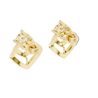 3.412 CT Lab-Cut VVS-VS EF Diamond Earrings | Round Brilliant Cut | 18KT, 14KT, 10KT Gold & 925 Silver | Moissanite, Rose, Yellow, White Gold Options
