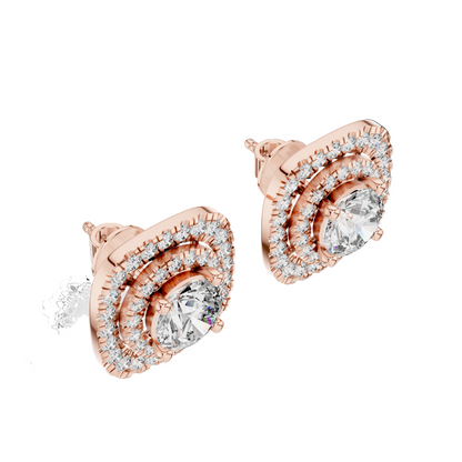 3.89 CT Total Lab-Created Diamond Earrings | VVS-VS EF Clarity | 18KT, 14KT, 10KT Gold & 925 Silver | Moissanite & Rose, Yellow, White Gold Options